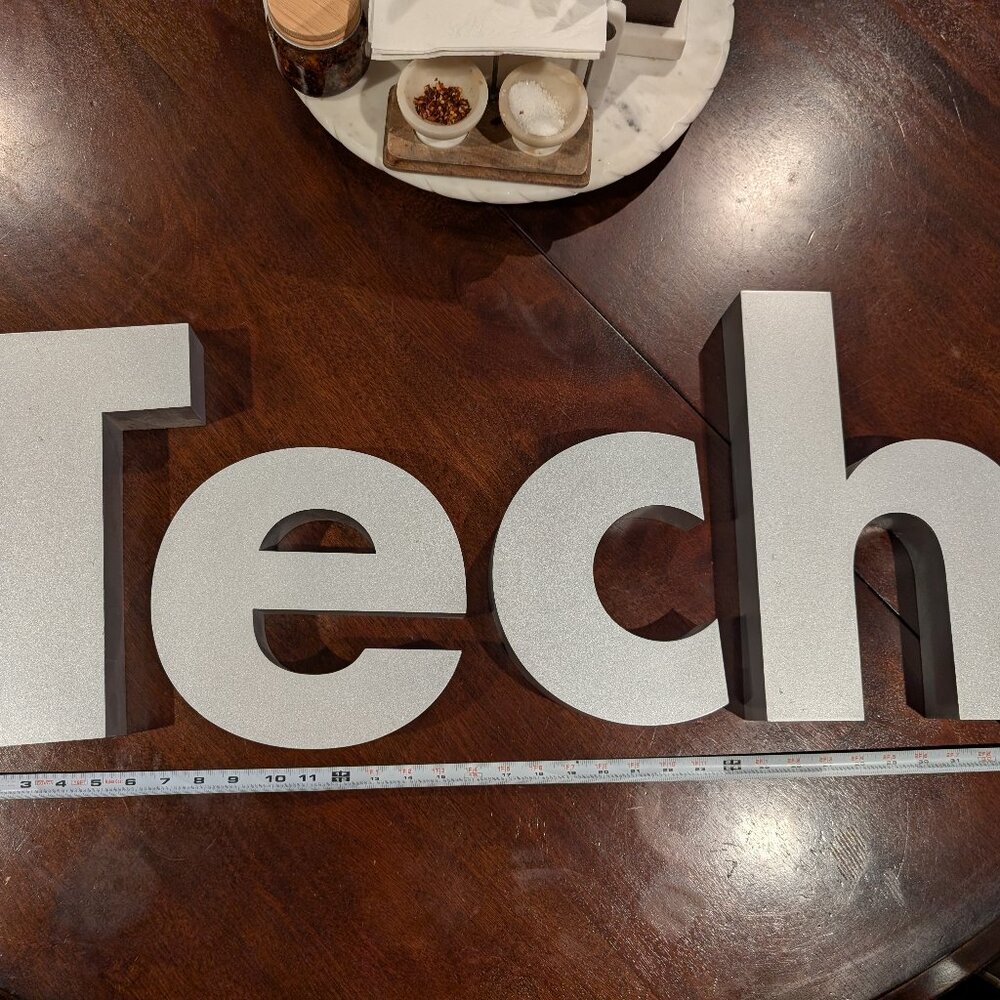 🧱 Industrial Metal Sign Letters – “Tech” – Sell as Set or Individually